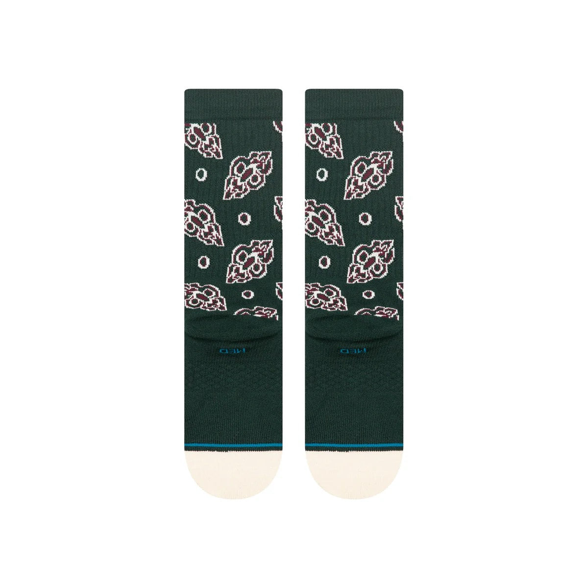 Pine Brocade Crew Sock