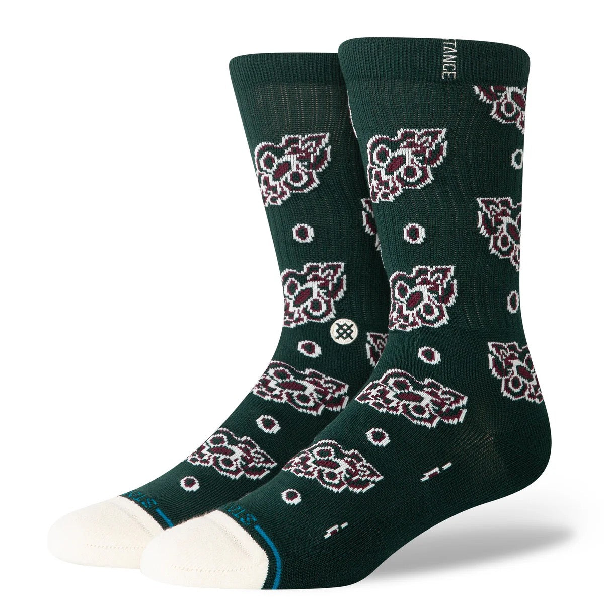 Pine Brocade Crew Sock